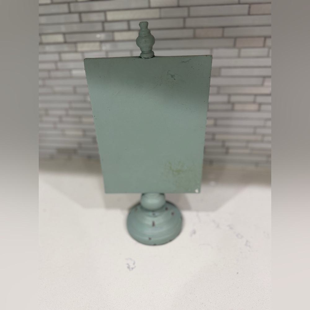 Rustic Teal Distressed Wooden Clip Stand Sign Holder - Picture 4 of 5